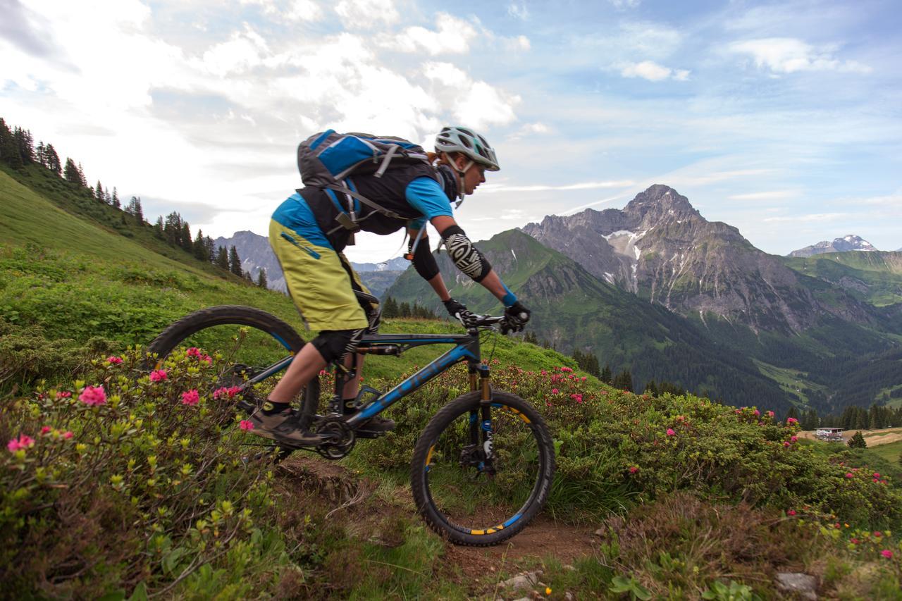 A-Rosa Ifen Hotel Kleinwalsertal Hirschegg  Екстериор снимка A mountain biker in the Alps
